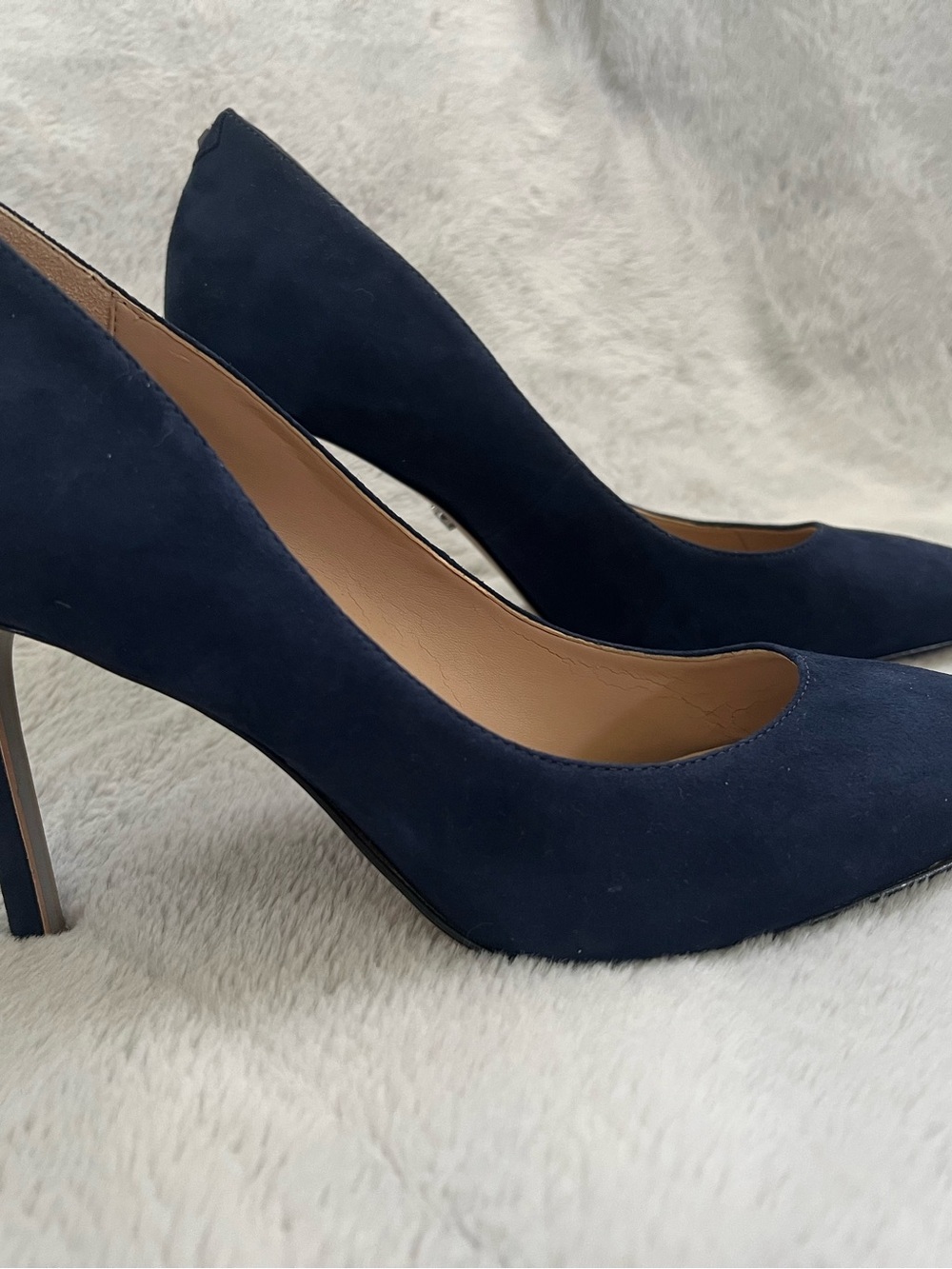 Sam Edelman Navy Blue Suede Pointed Toe Heels